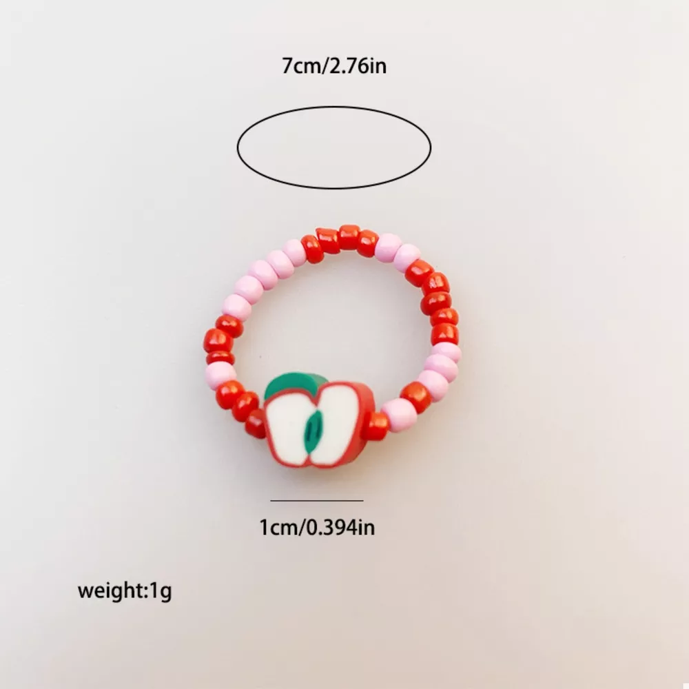 Colorful Fruit Charm Beaded Ring, image 8