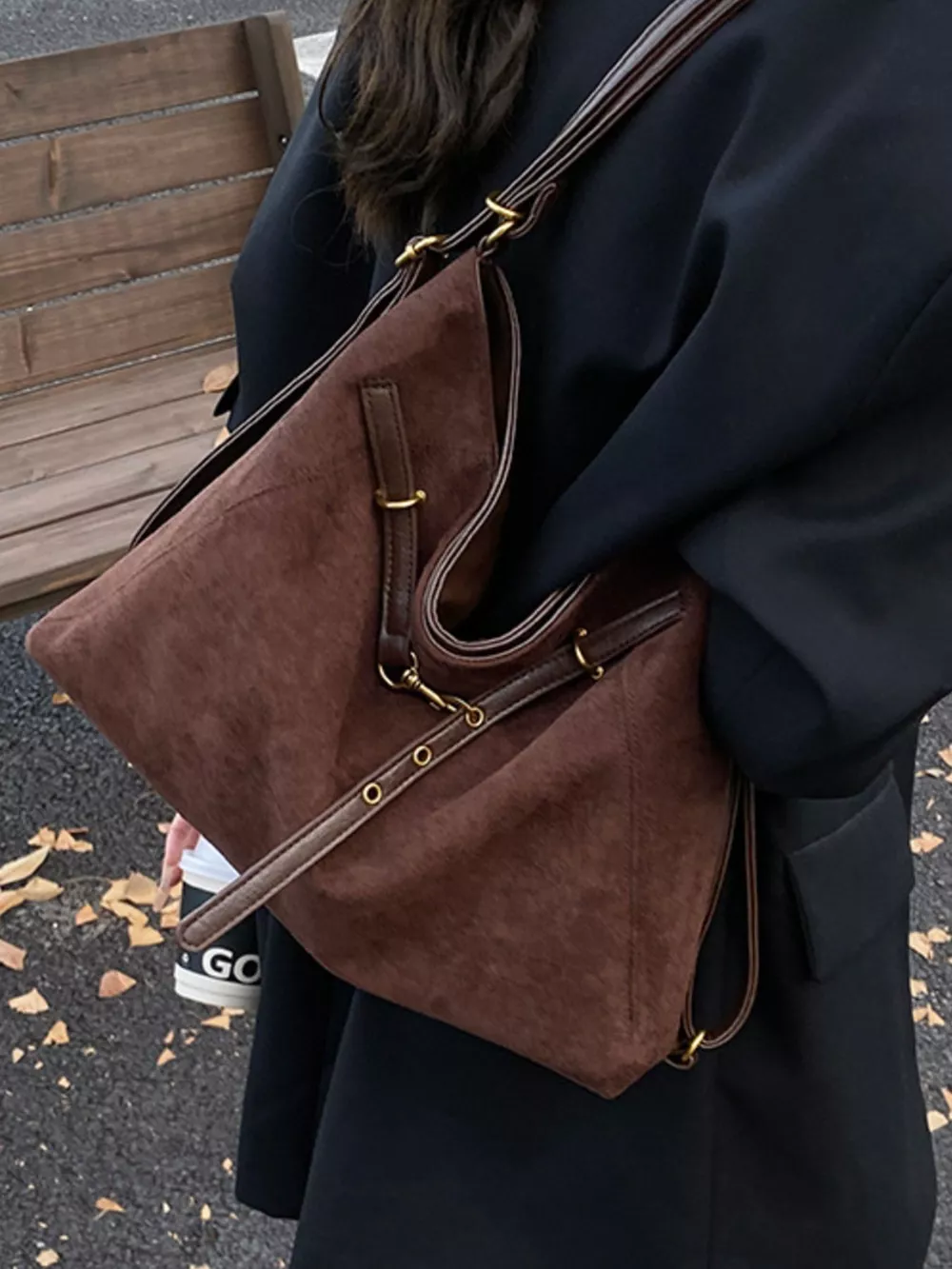 Vintage Suede Tote Bag, image 14