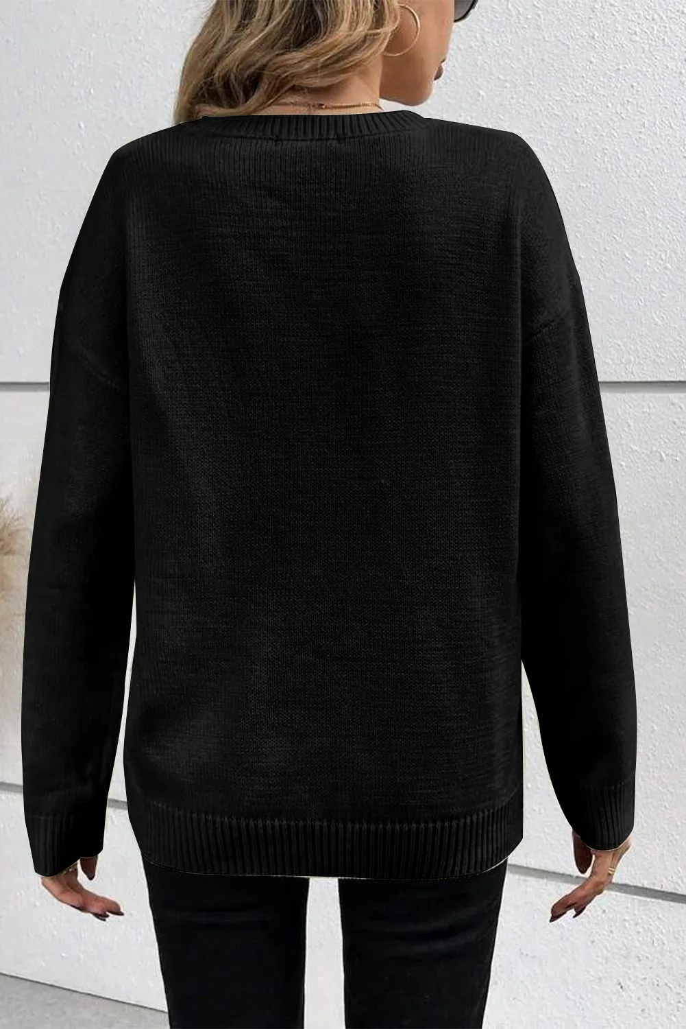 BOO Round Neck Long Sleeve Sweater, image 3