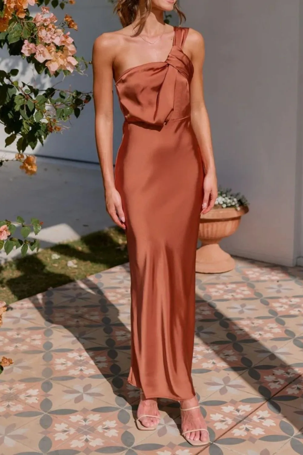 One Shoulder Sleeveless Maxi Dress, image 2