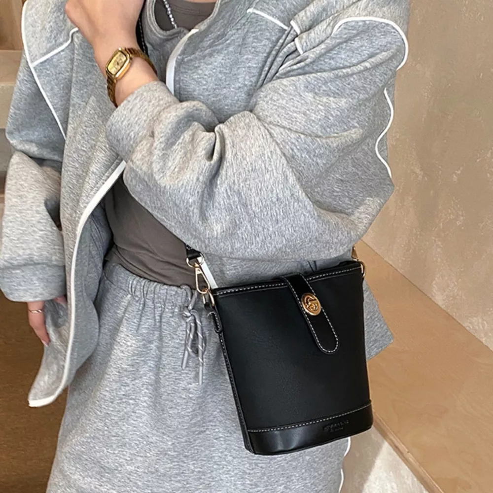 Bucket Leather Crossbody Bag