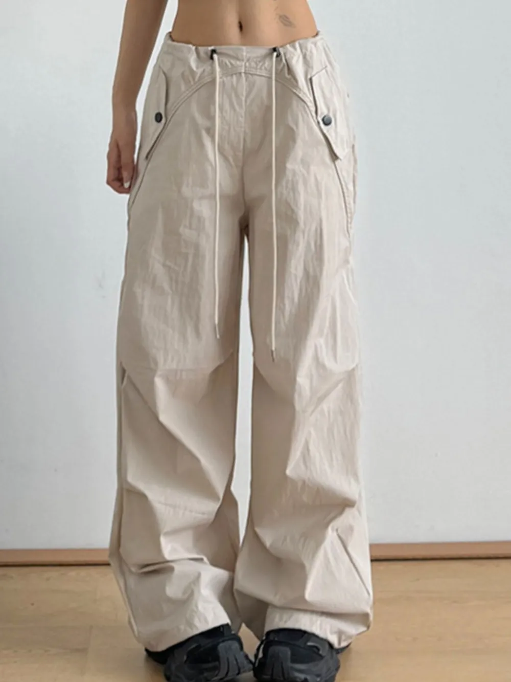 Relaxed Wide-Leg Drawstring Pants, image 6