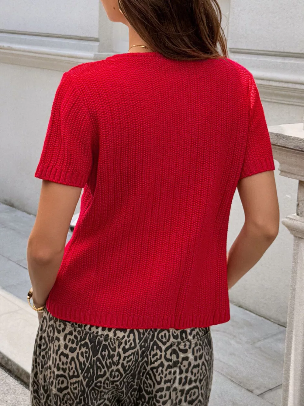 Button Down Short Sleeve Cardigan, image 5