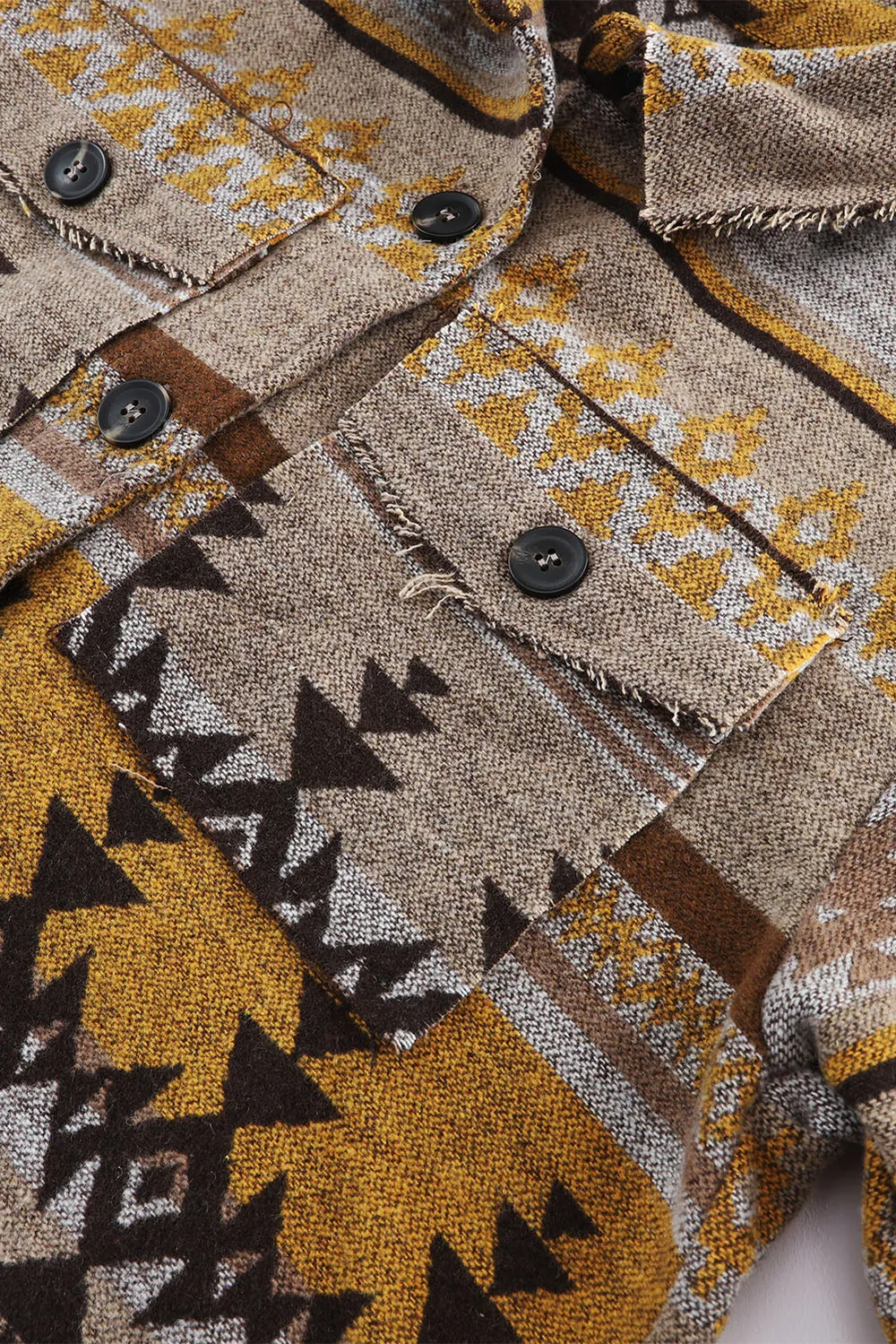 Pocketed Geometric Collared Neck Jacket, image 4