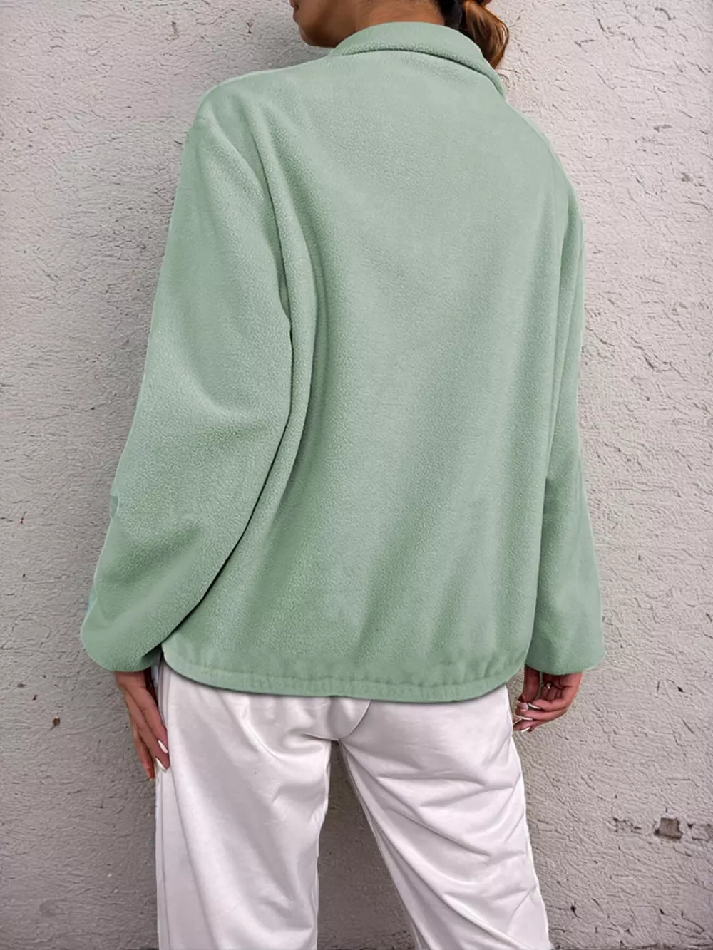Half Zip Dropped Shoulder Sweatshirt, image 5