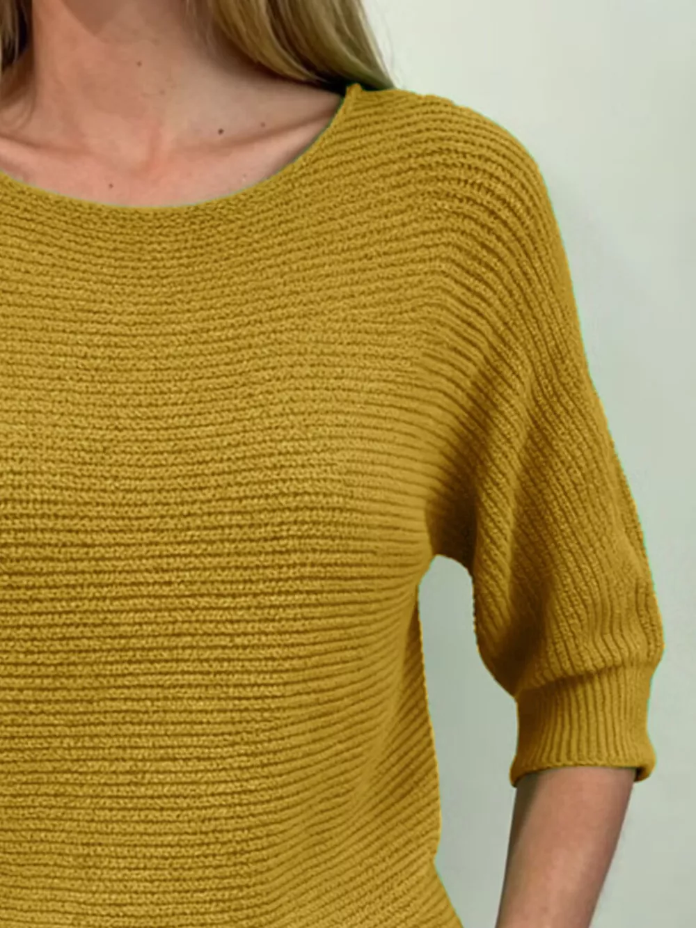 Full Size Ribbed Knit Round Neck Sweater Plus Size, image 8