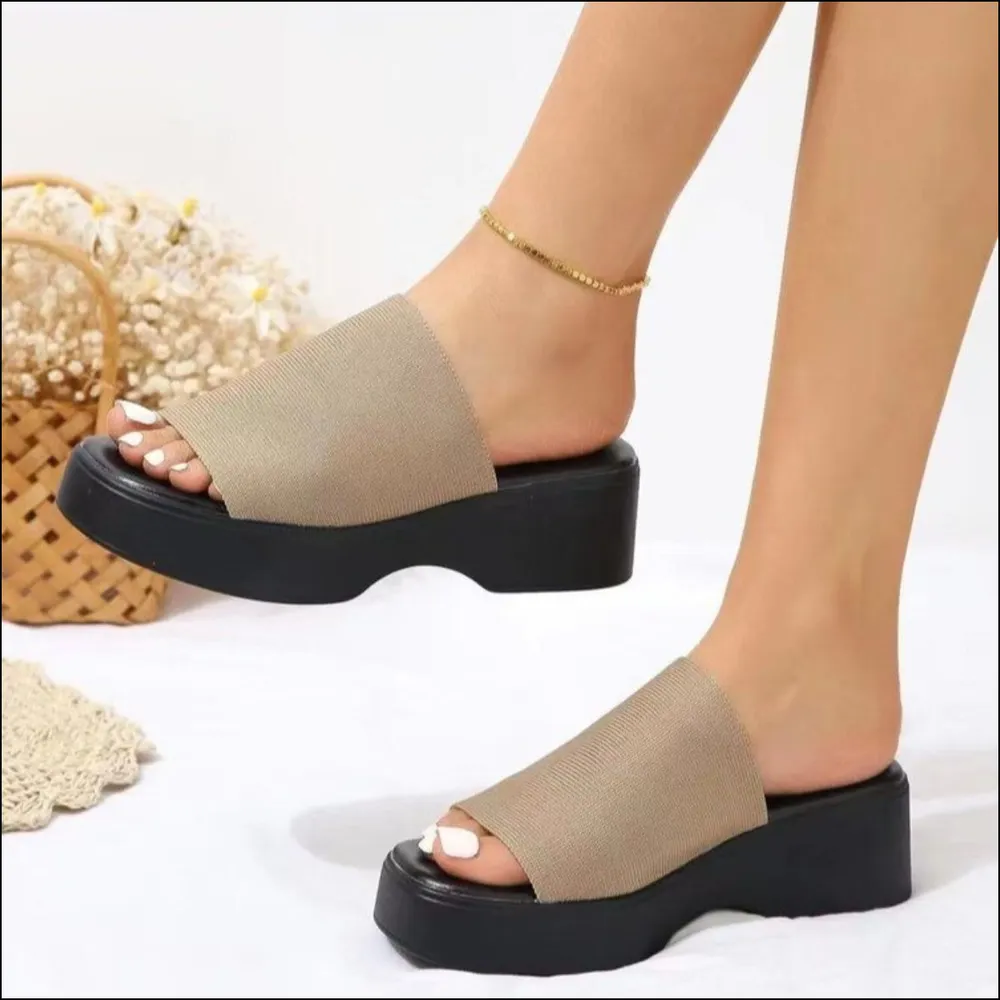 Open Toe Platform Cloth Sandals, image 4