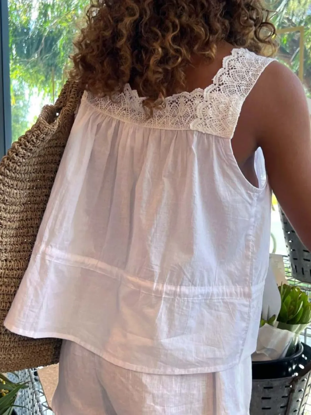 Lace Detail Drawstring Tank, image 2