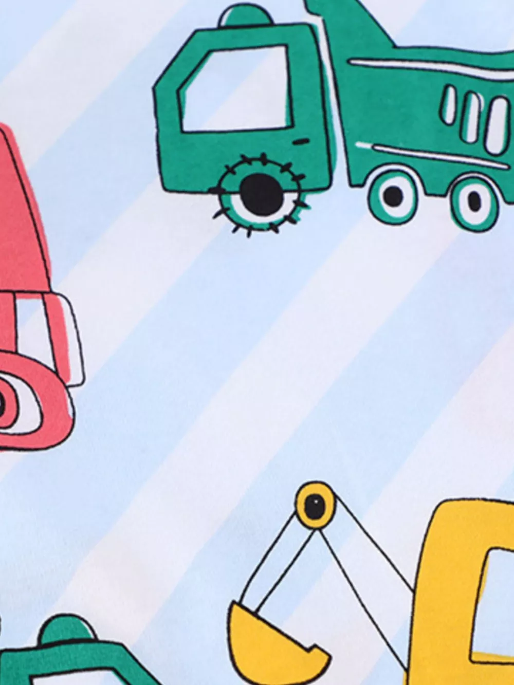 Children's Cartoon Construction Vehicle Print Crew Neck Short Sleeve T-Shirt, image 3