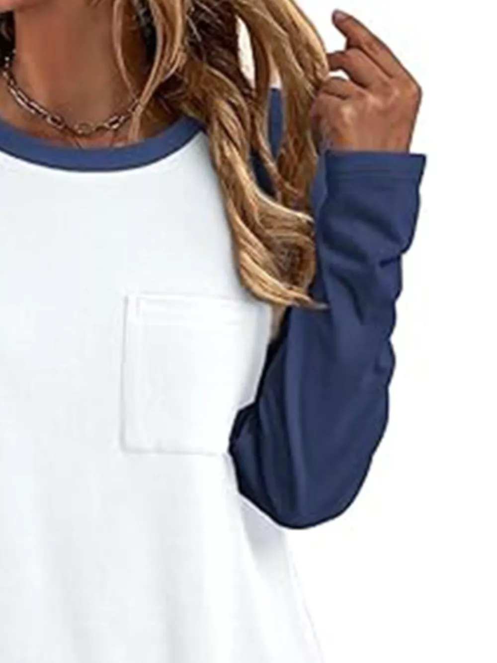 Round Neck Raglan Sleeve T-Shirt with Pocket, image 3