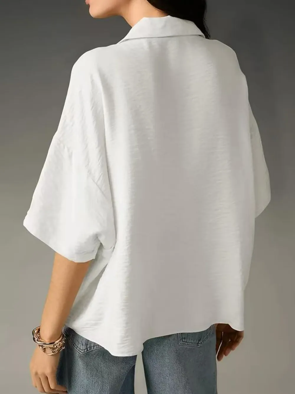 Collared Neck Half Sleeve Blouse, image 3
