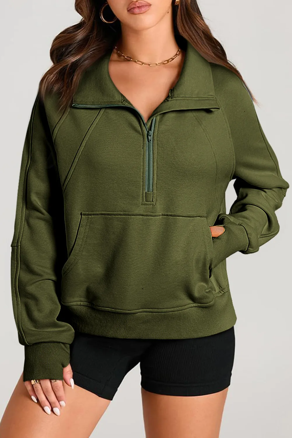 Half Zip Long Sleeve Sweatshirt, image 6