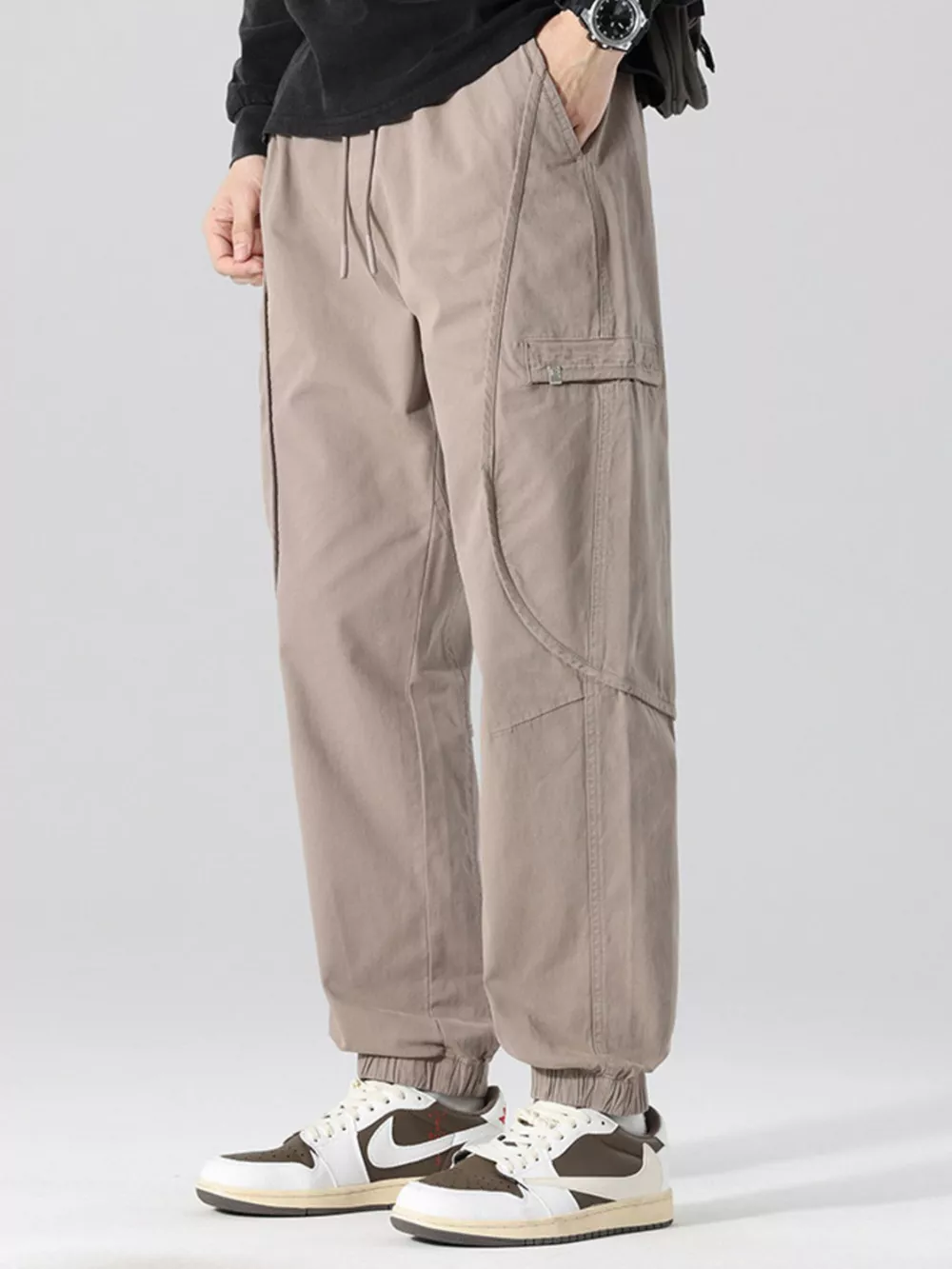 Men's Full Size Drawstring Loose Fit Joggers Plus Size, image 4