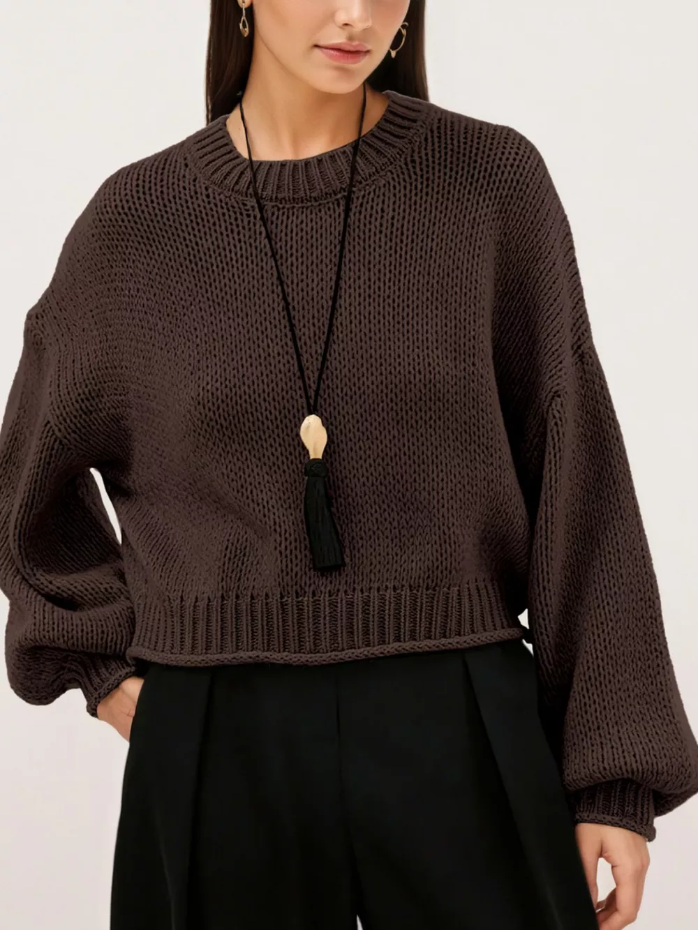 Oversized Chunky Knit Sweater, image 9