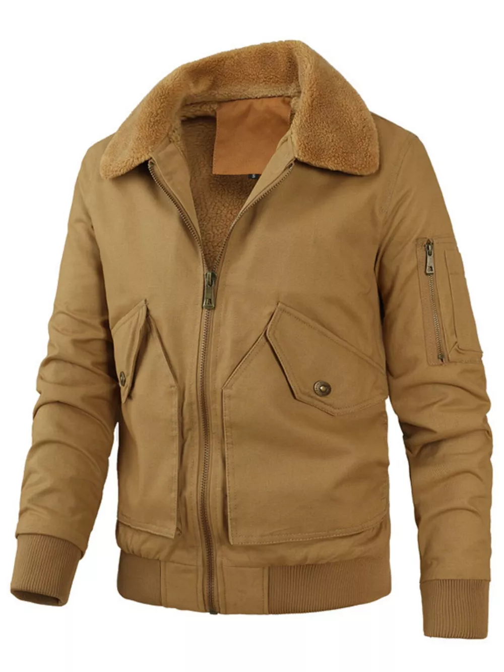 Men's Full Size Zip Up Bomber Jacket Plus Size, image 5