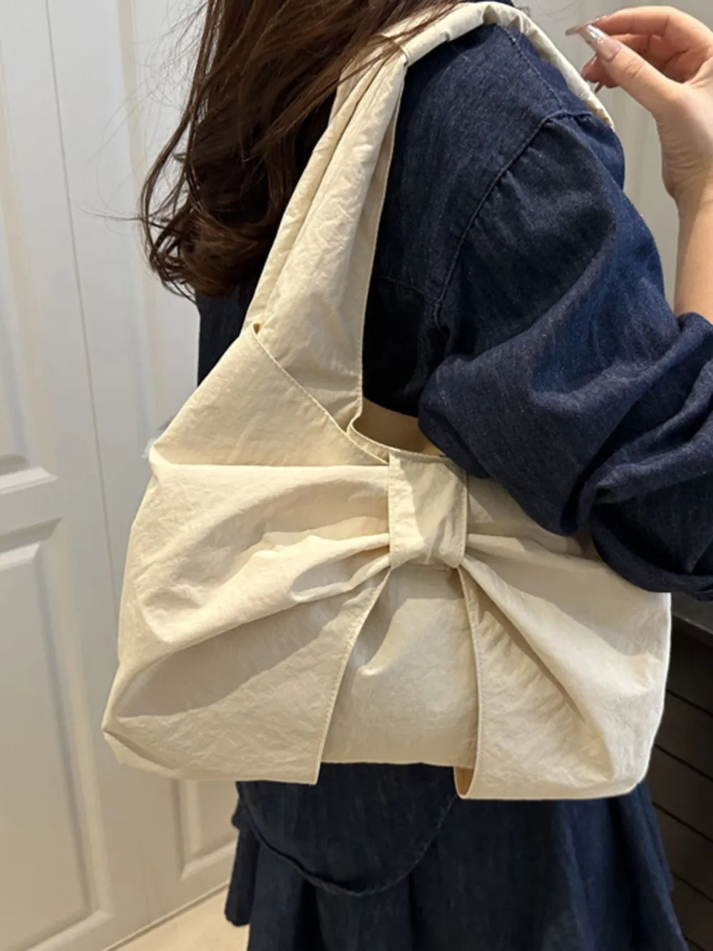 Ruched Bow Shoulder Bag, image 4