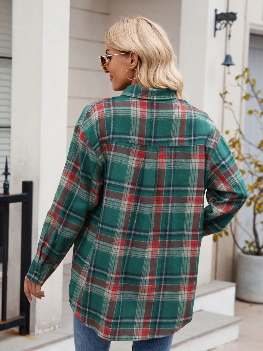 Plaid Button Up Long Sleeve Shirt, image 3