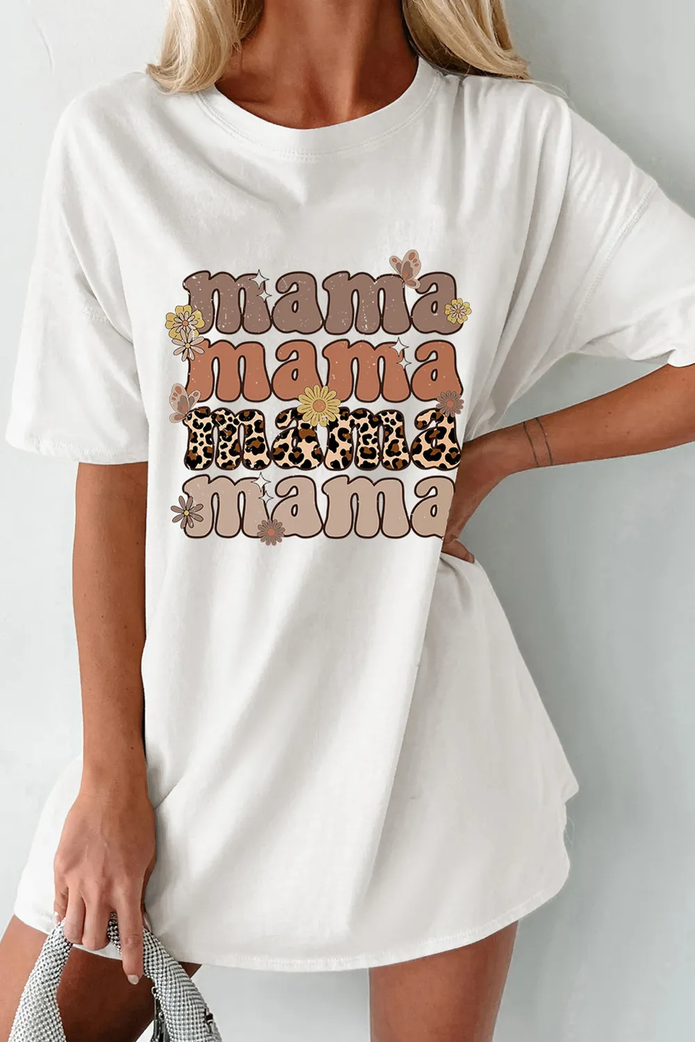 MAMA Round Neck Half Sleeve T-Shirt, image 2