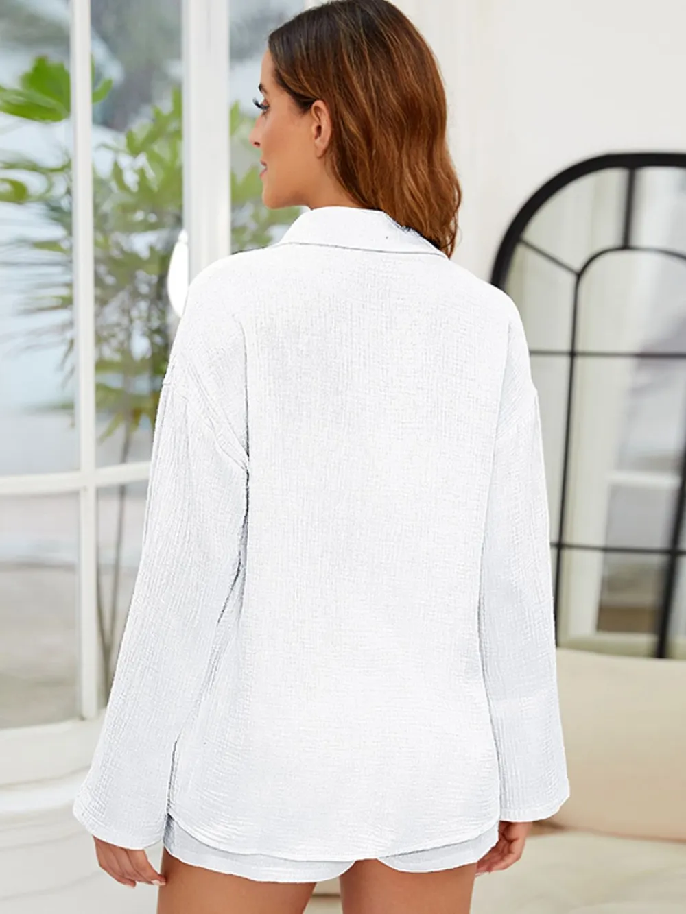 Button Up Long Sleeve Top and Shorts Set, image 10