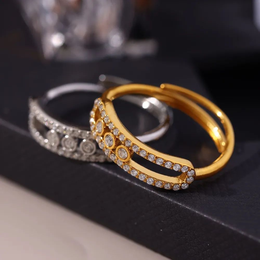 Moving Crystal Bar Necklace and Ring Jewelry Set, image 3