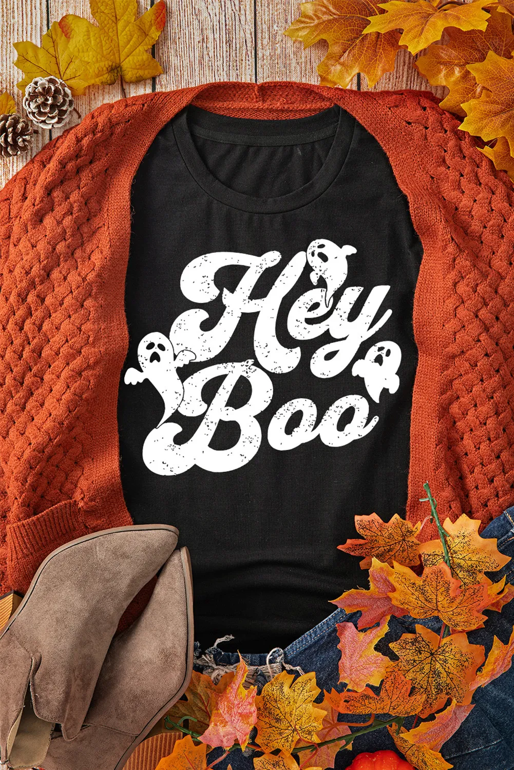 Letter Graphic Round Neck Short Sleeve T-Shirt, image 2