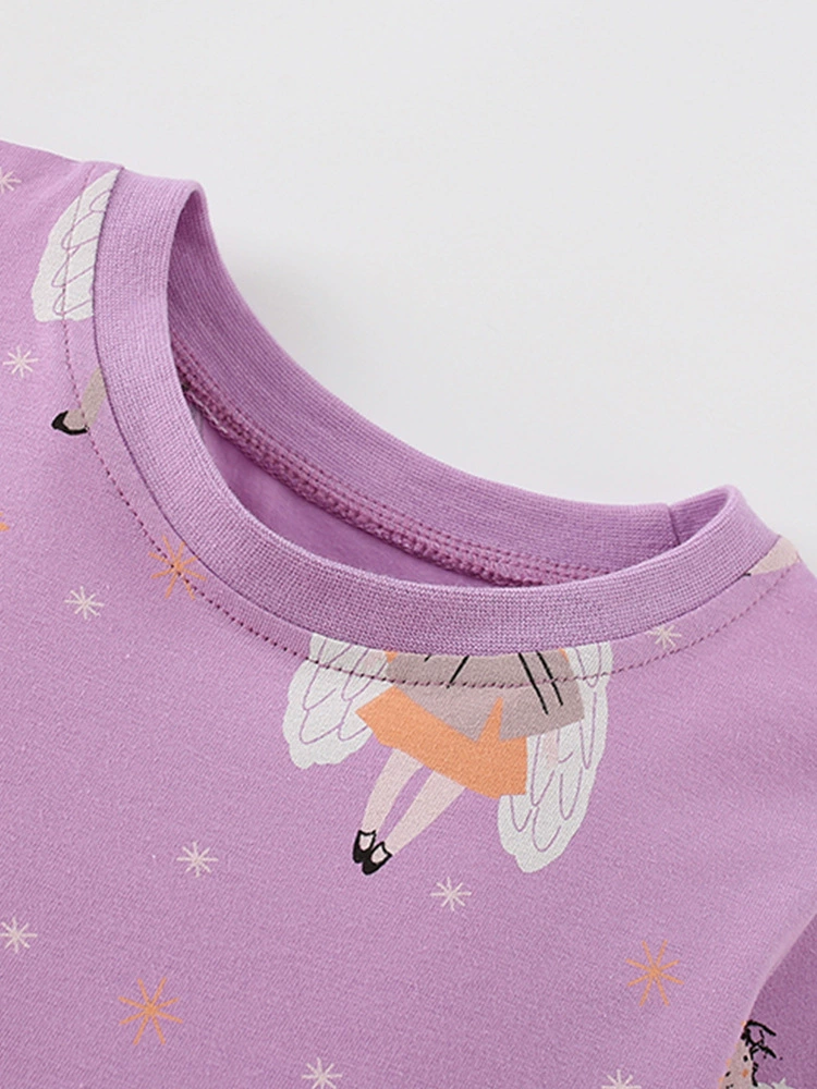 Children's Long Sleeve Cartoon Print Casual Dress, image 3