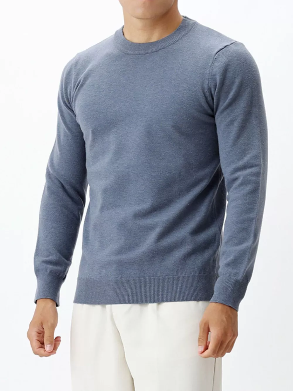 Men's Plus Size Classic Crew Neck Sweater, image 7