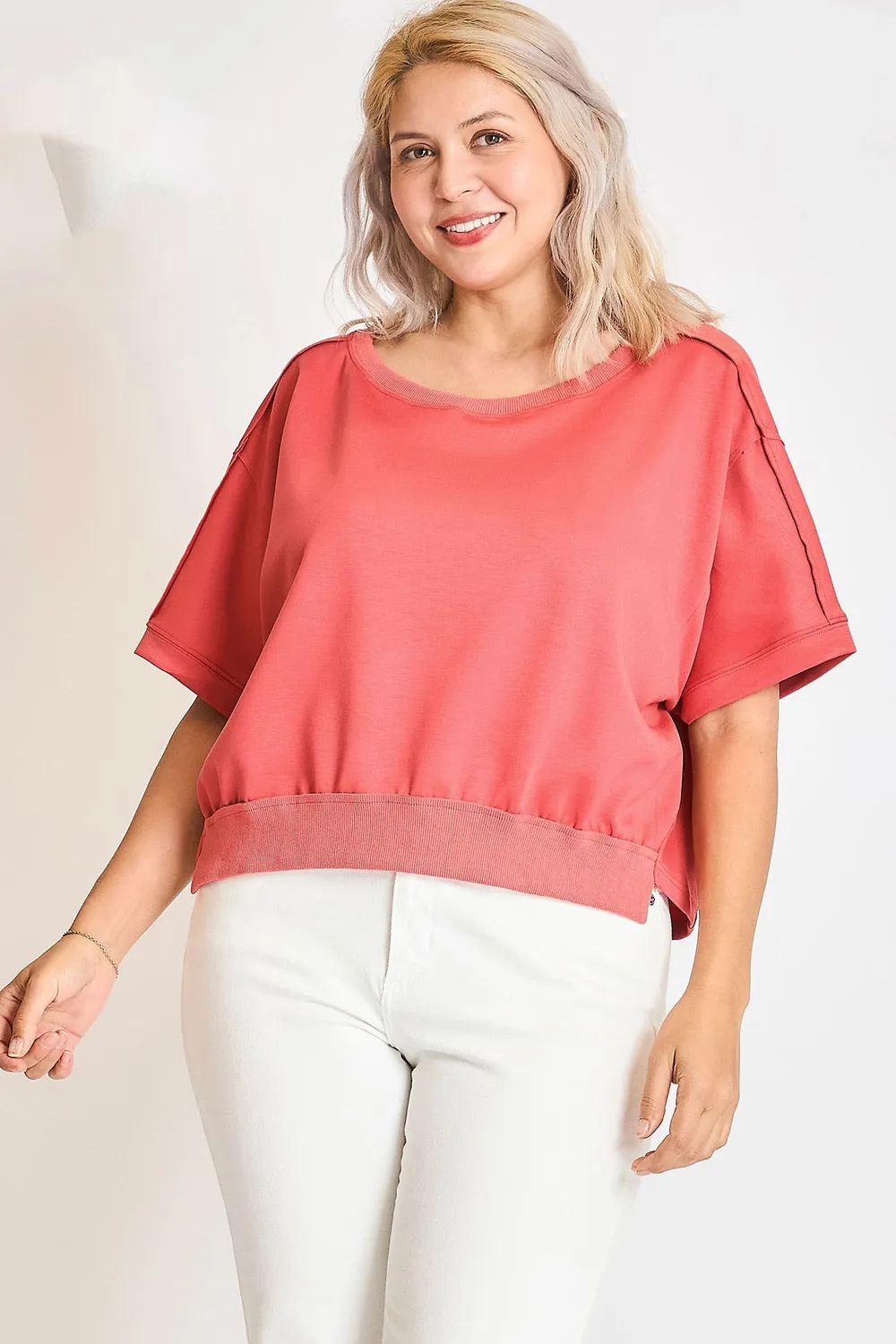 Full Size Lightweight Cropped Sweatshirt Plus Size, image 3