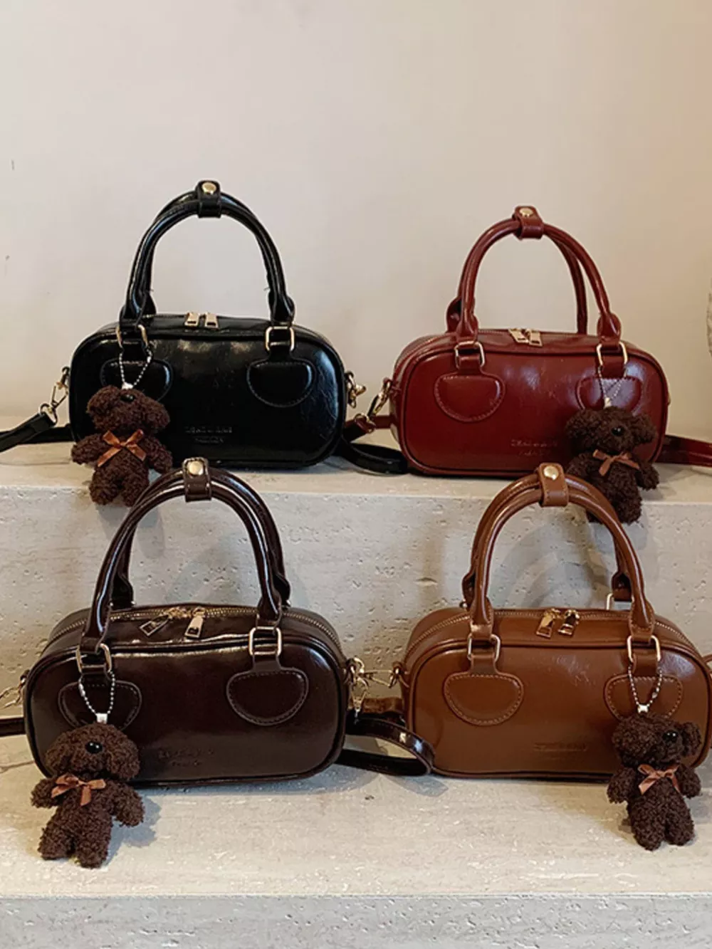 Vintage Style Crossbody Bag with Charm, image 2
