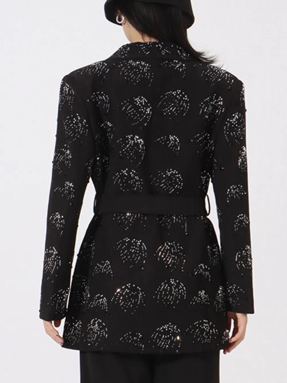 Rhinestone Button Down Long Sleeve Blazer, image 8