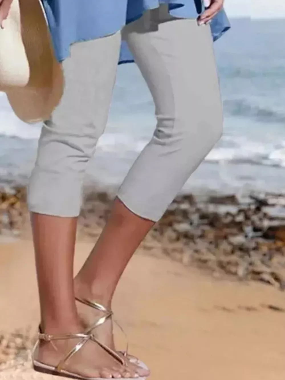 Full Size Cropped Casual Leggings Plus Size, image 7