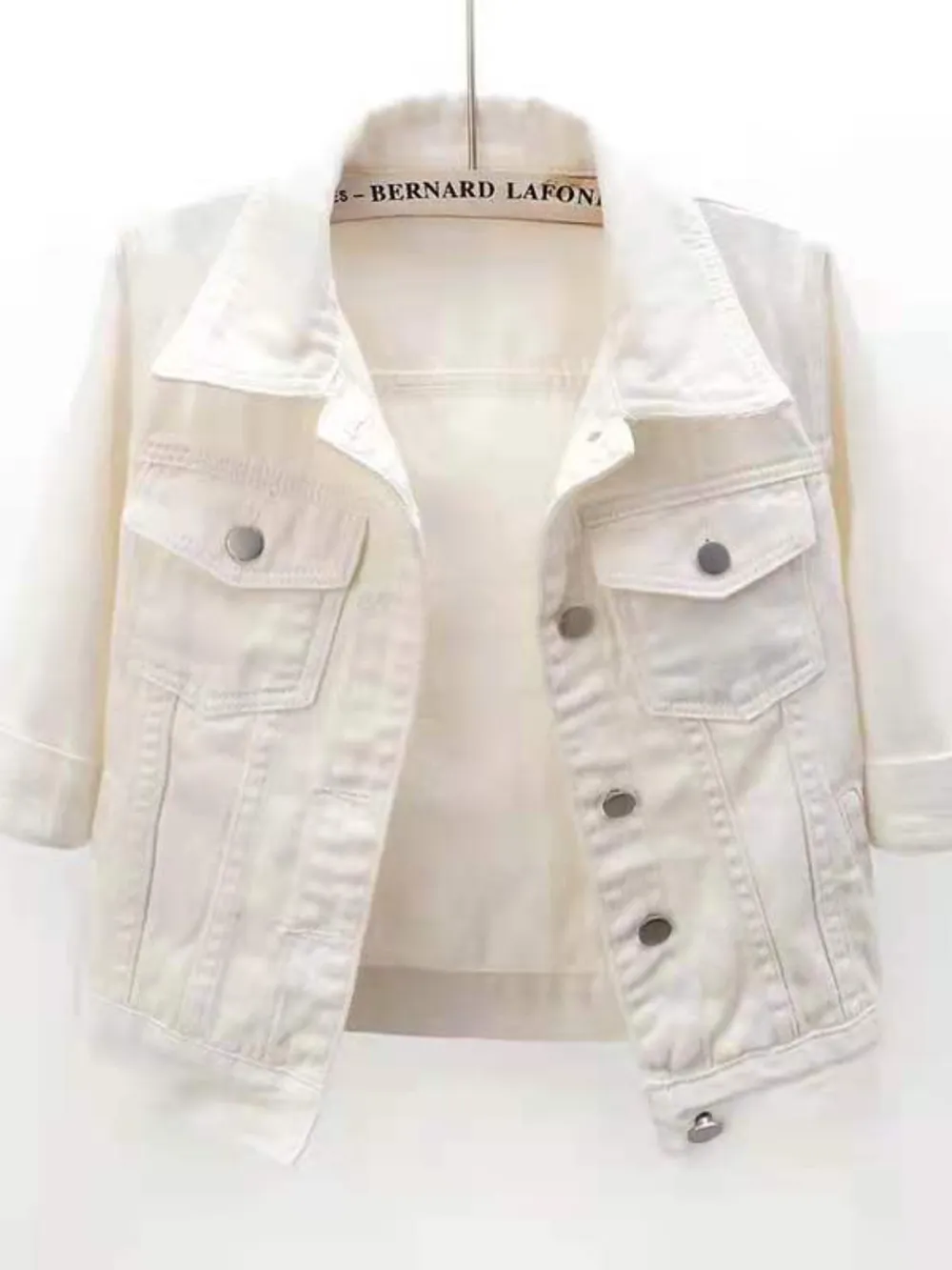 Full Size Cropped Denim Jacket Plus Size, image 4