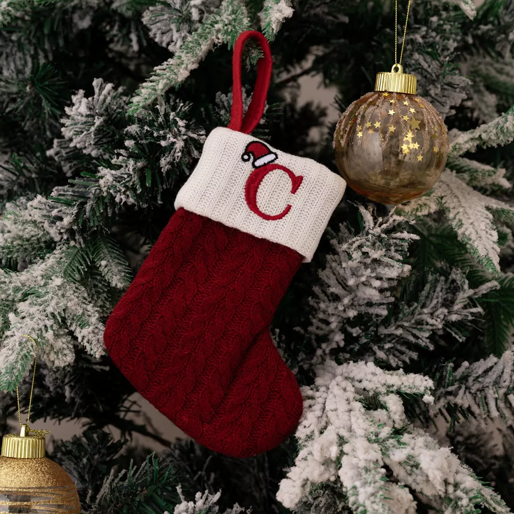 Cable-Knit Contrast Christmas Stockings, image 7