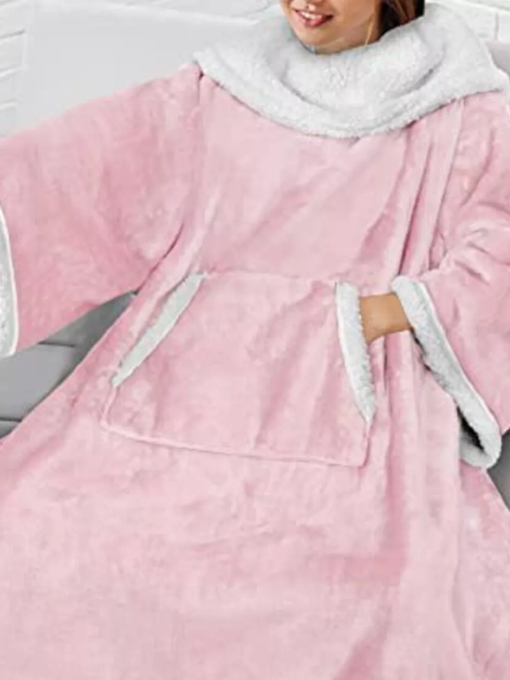 Oversized Wearable Blanket Hoodie Lounge Nightgown, image 9