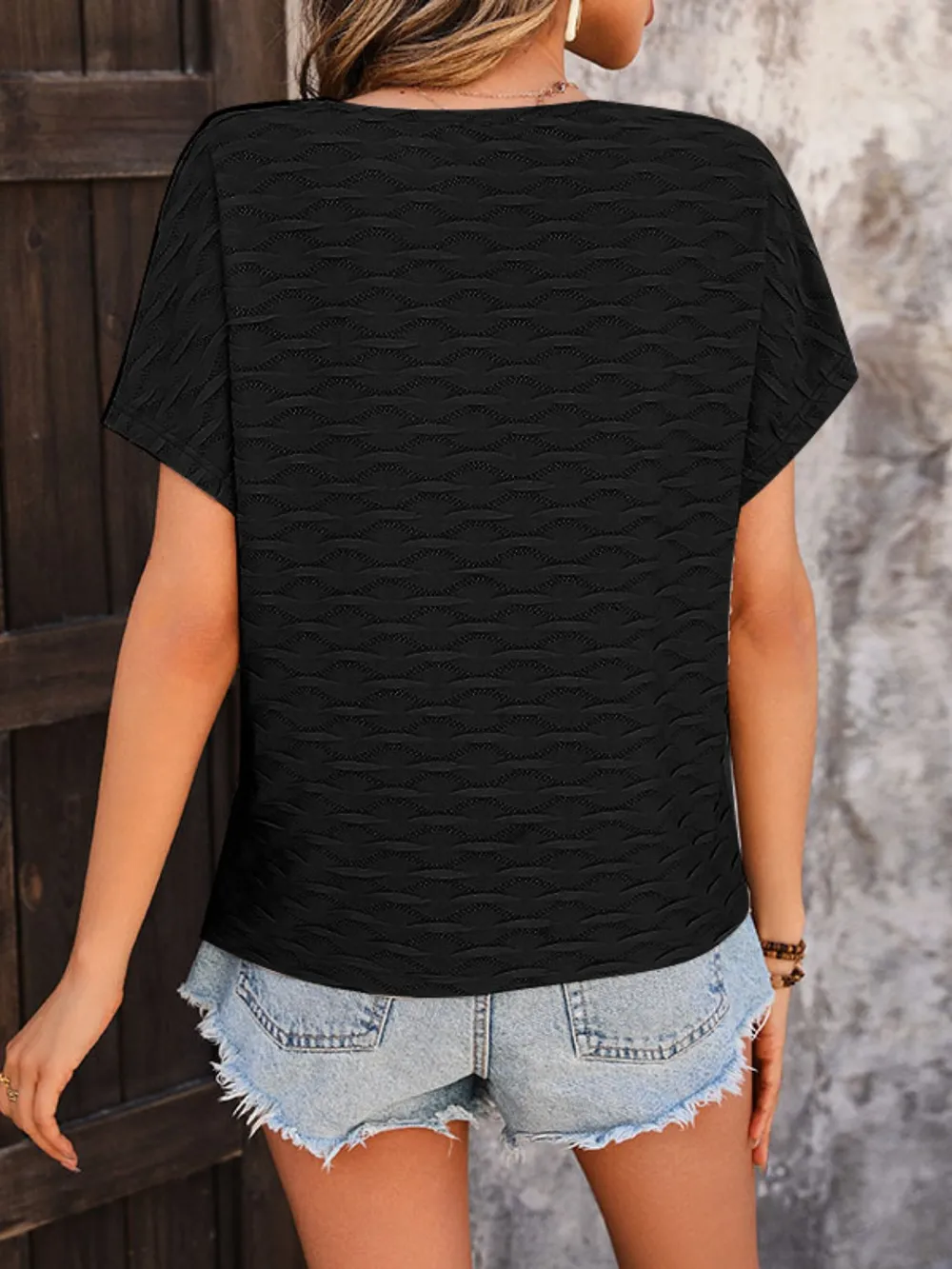Round Neck Short Sleeve Blouse, image 11