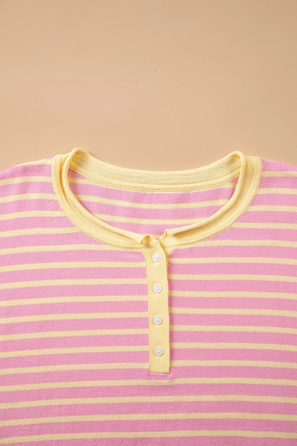 Plus Size Striped Long Sleeve Button Detail Sweater, image 8