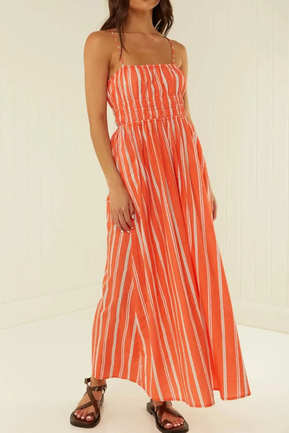 Striped Square Neck Cami Dress, image 4