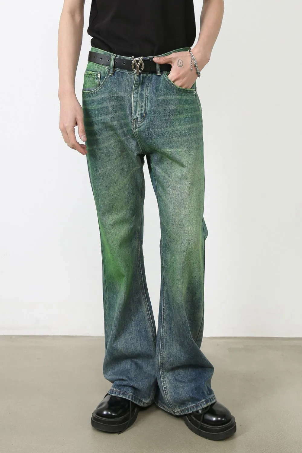 Men's Bootcut Jeans with Pockets