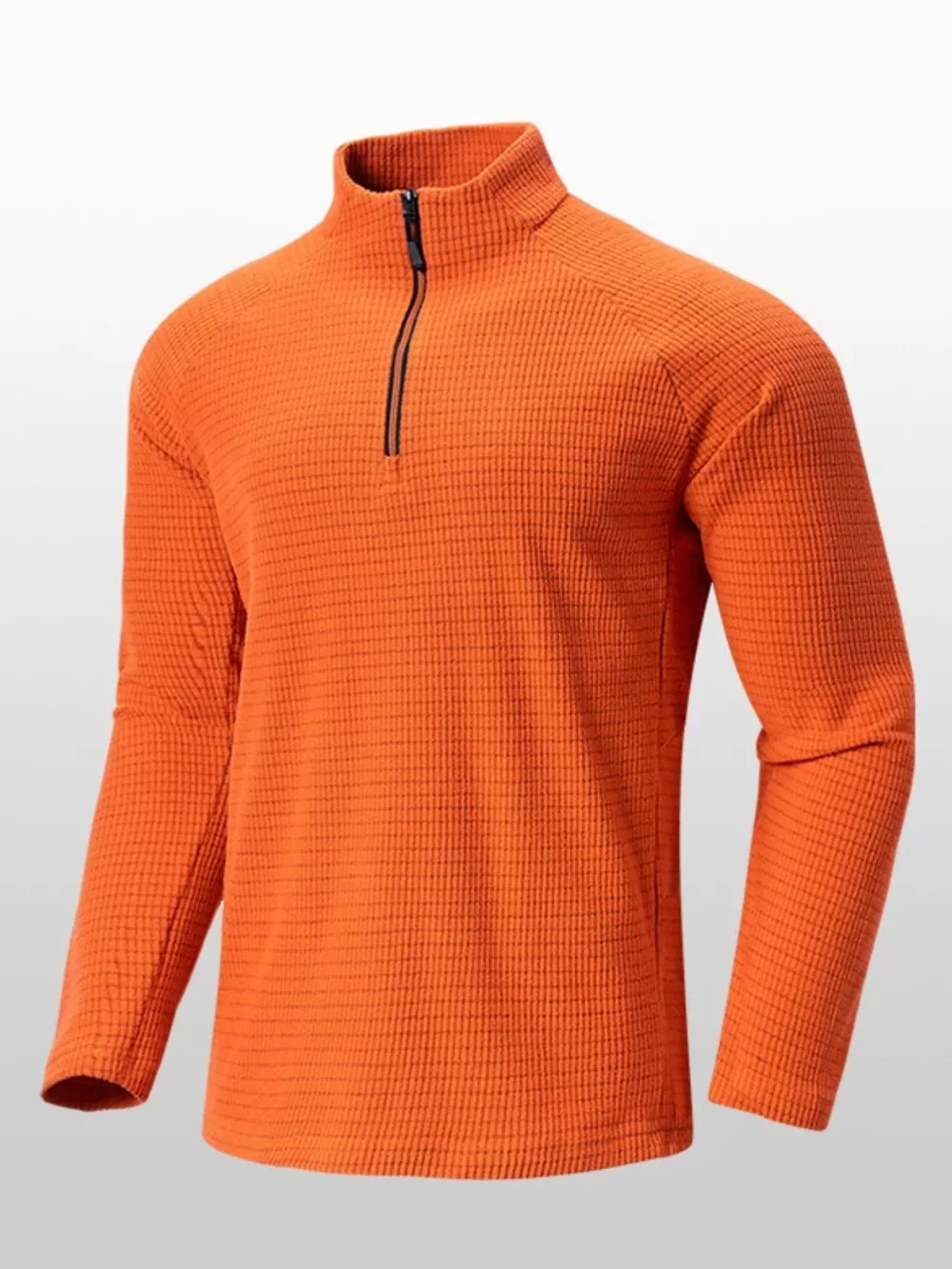 Men's Plus Size Textured Quarter- Long Sleeve Top, image 3