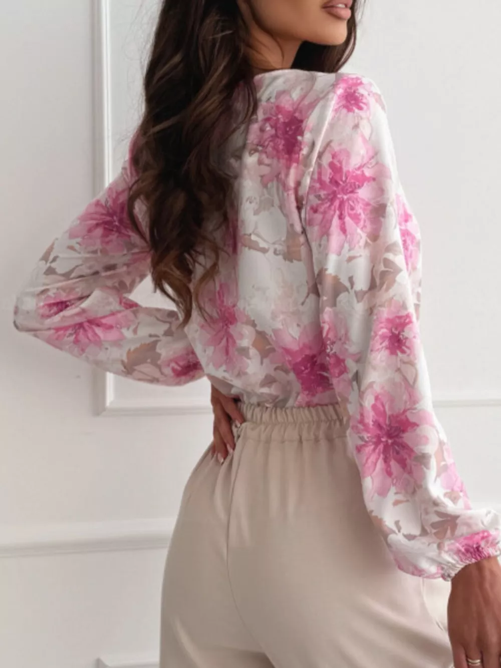 Floral Print Balloon Sleeve Blouse, image 5