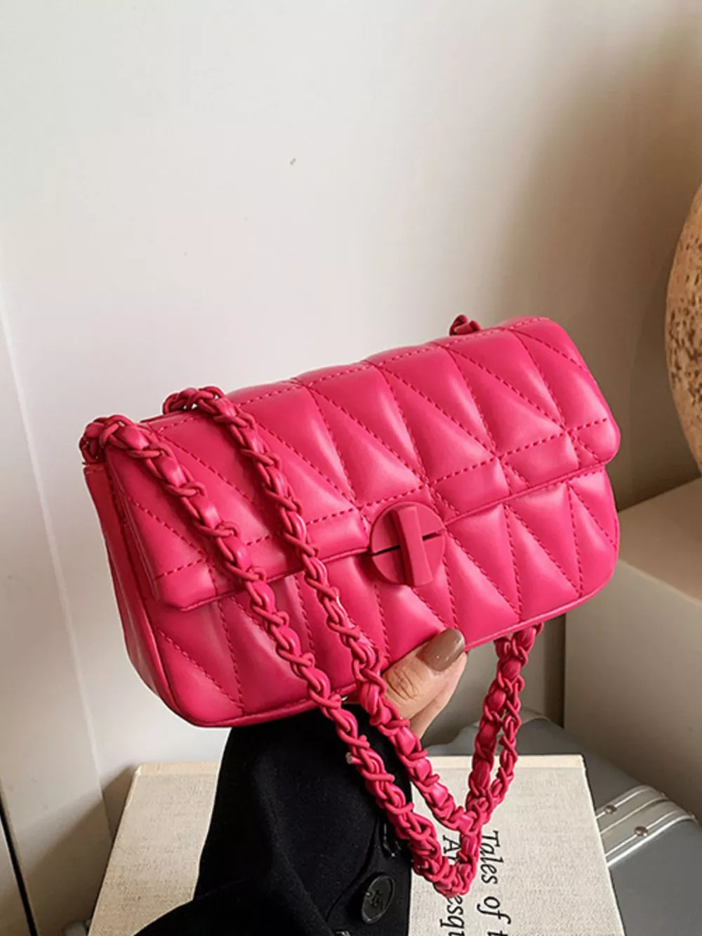 Quilted Chain Strap Crossbody Bag, image 4