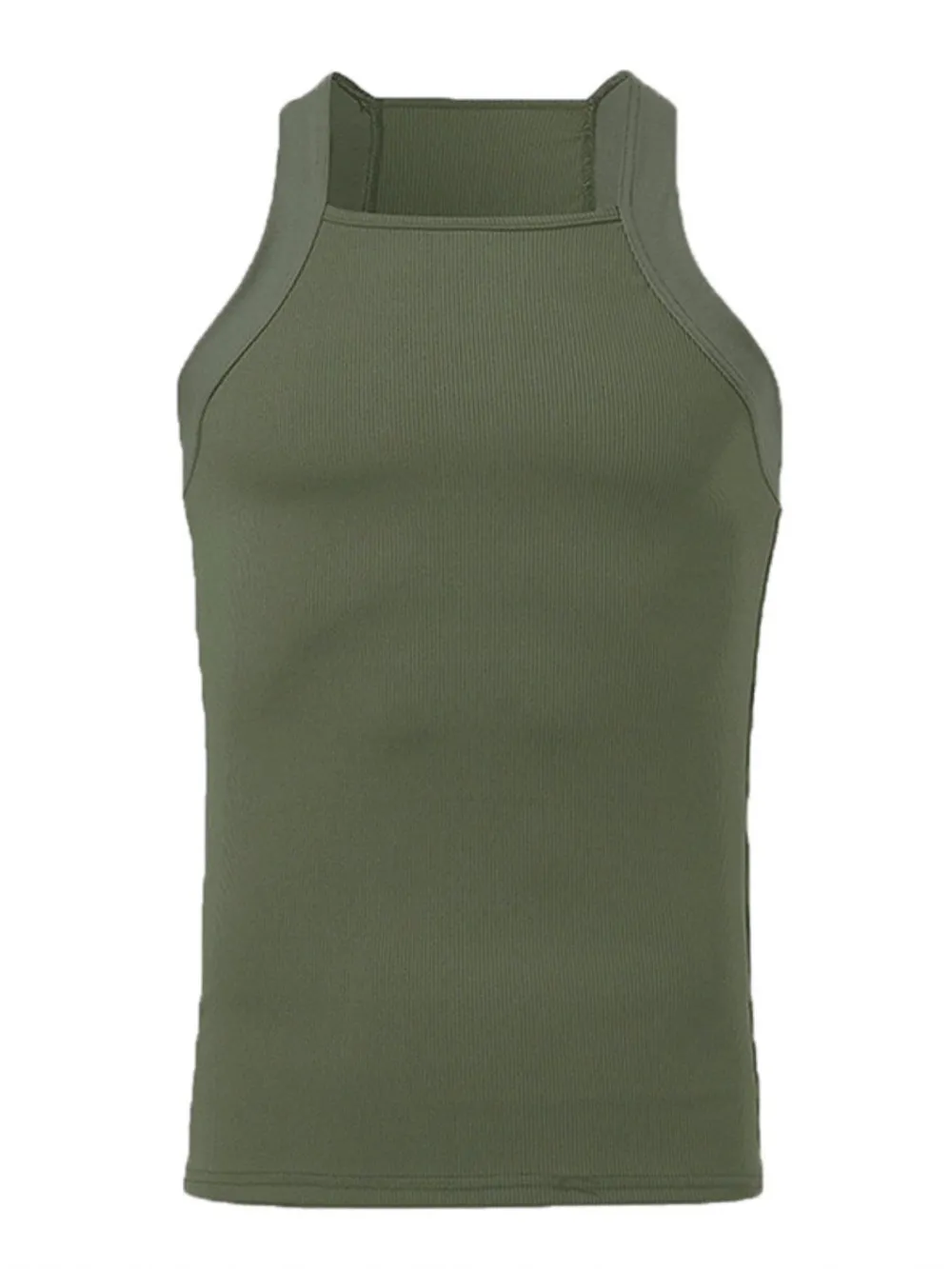 Men's Full Size Square Neck Wide Strap Tank Plus Size