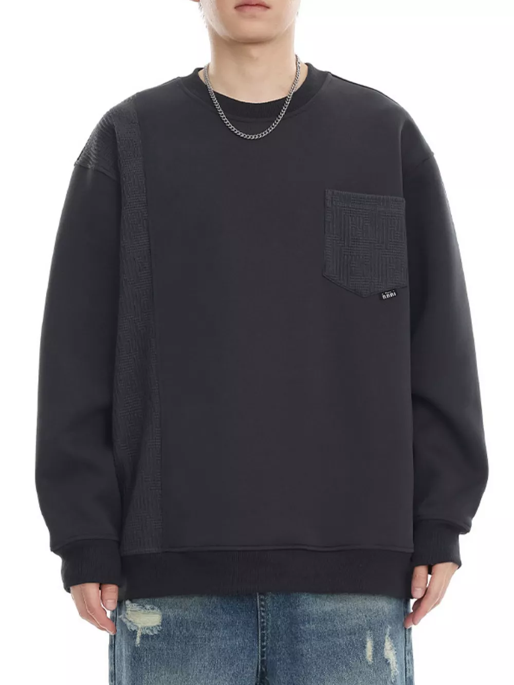 Men's Plus Size Casual Round Neck Long Sleeve Sweatshirt, image 3