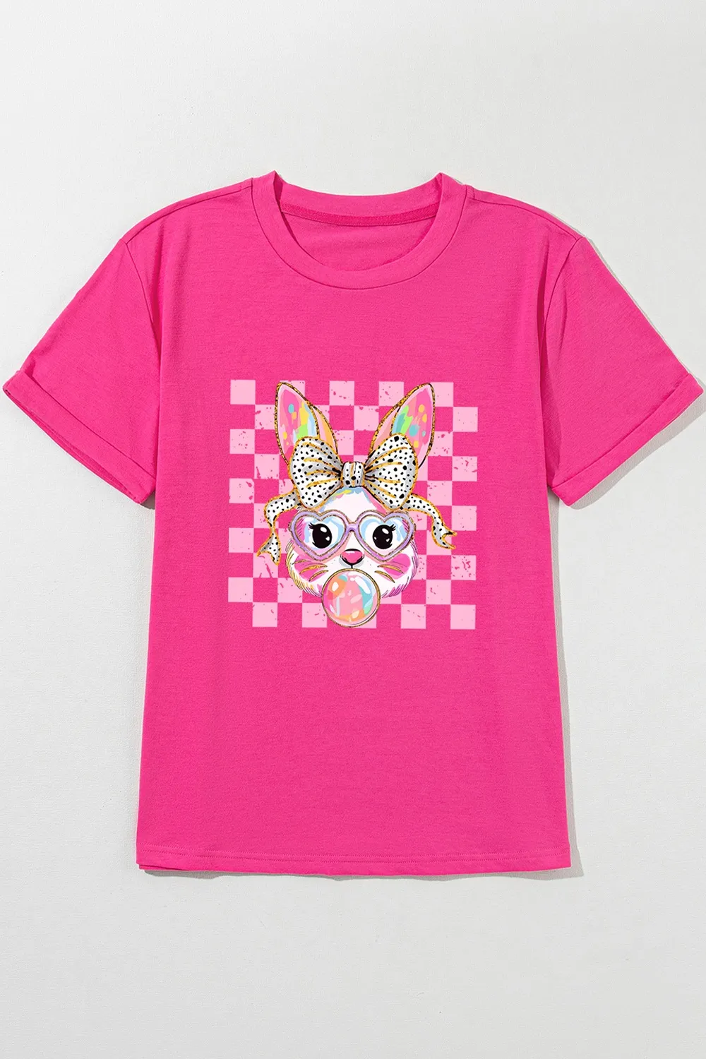 Rabbit Graphic Round Neck Short Sleeve T-Shirt, image 3