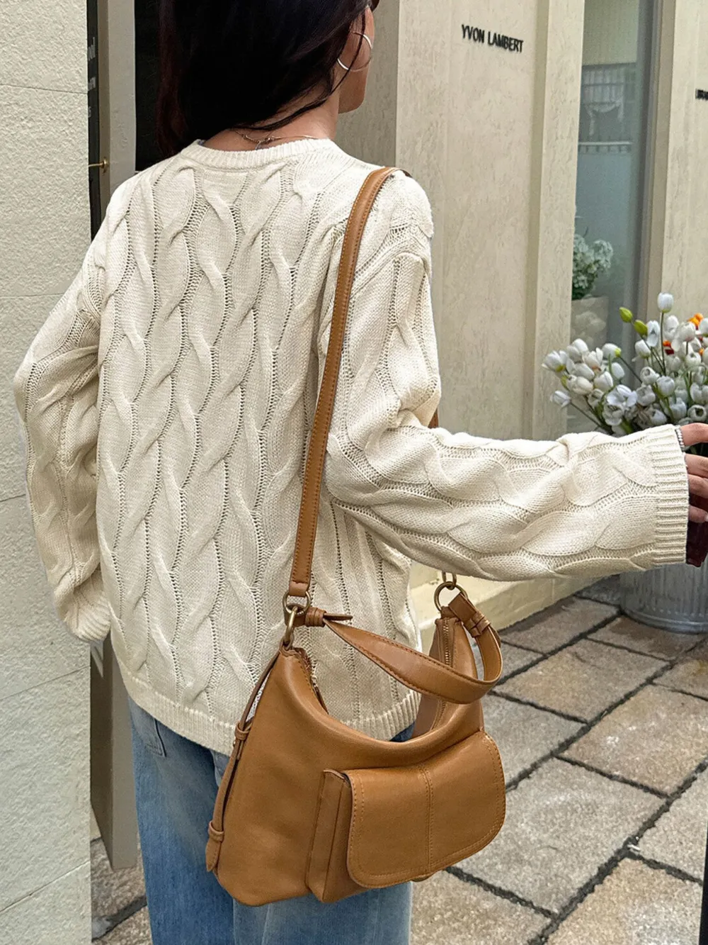 Cable Knit Long Sleeve Sweater, image 5
