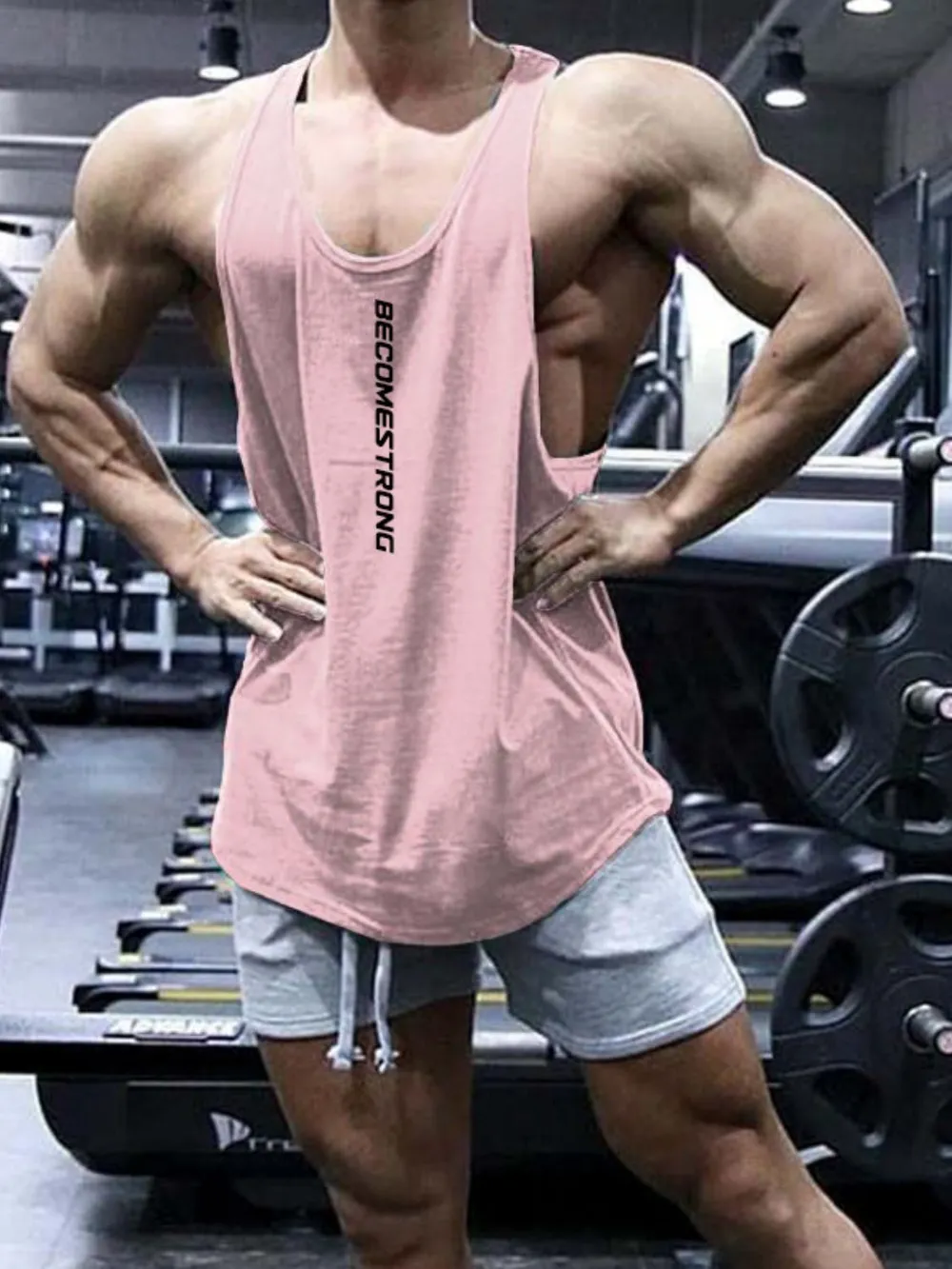 Men's Plus Size Round Neck Wide Strap Tank, image 3
