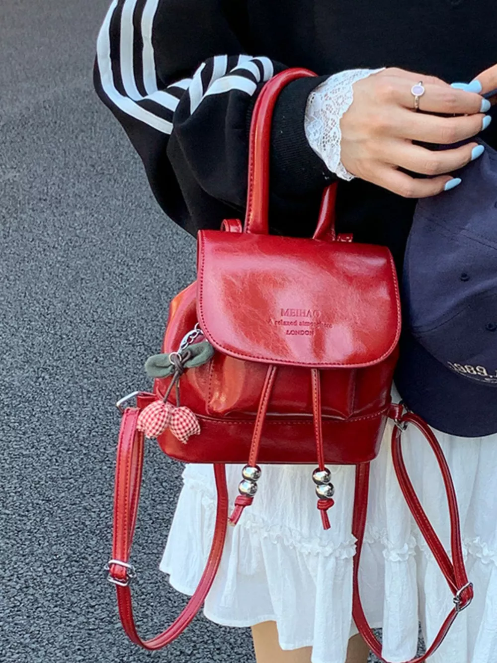 PU Leather Mini Backpack Bag, image 4