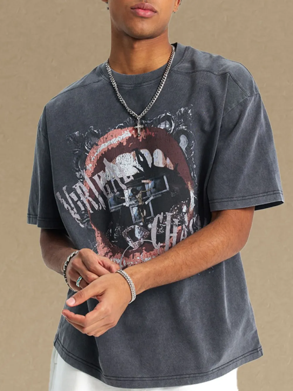 Men's Graphic Round Neck Half Sleeve T-Shirt, image 4
