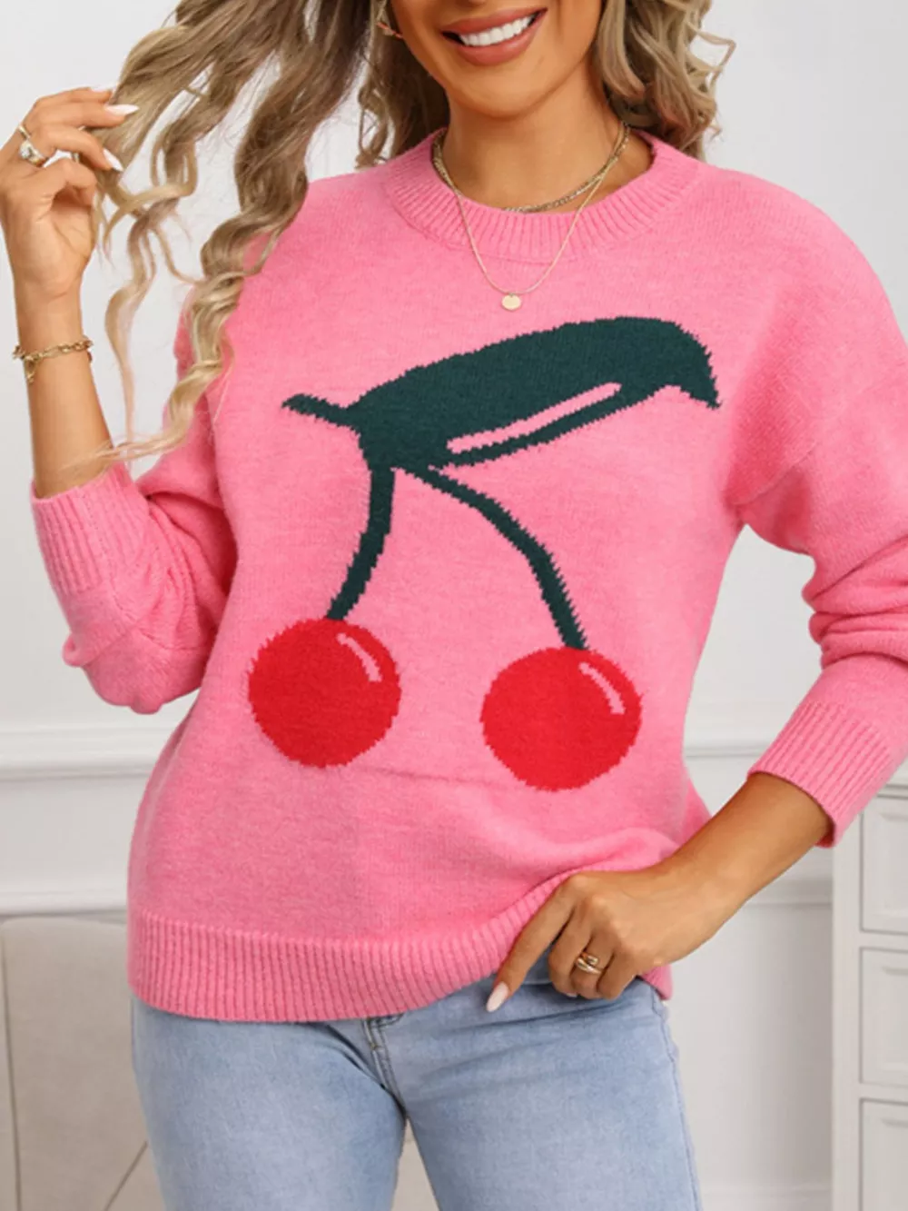 Cherry Round Neck Sweater, image 13