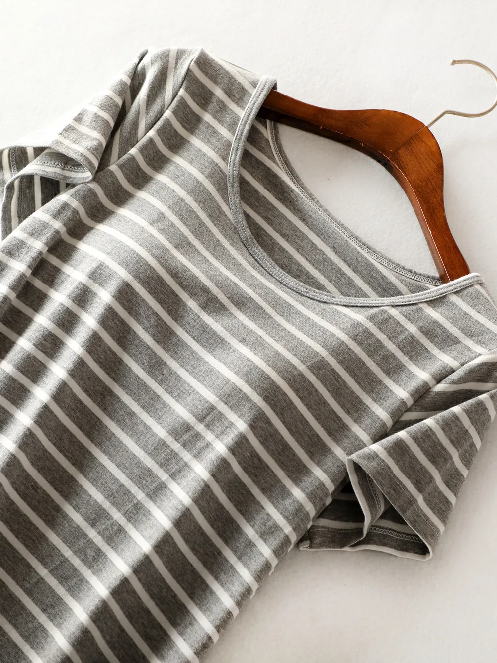 Striped Round Neck Short Sleeve Dress, image 4